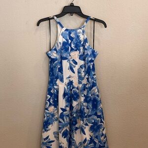 Floral Blue and White Dress